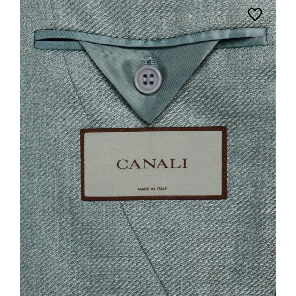 NWT Men's Canali Green Wool-Blend Twill Blazer 41R (52IT) - Picture 4 of 7